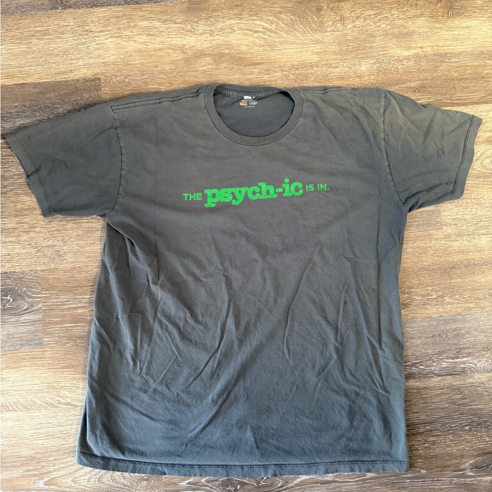 Charcoal T-Shirt with Green Text Design